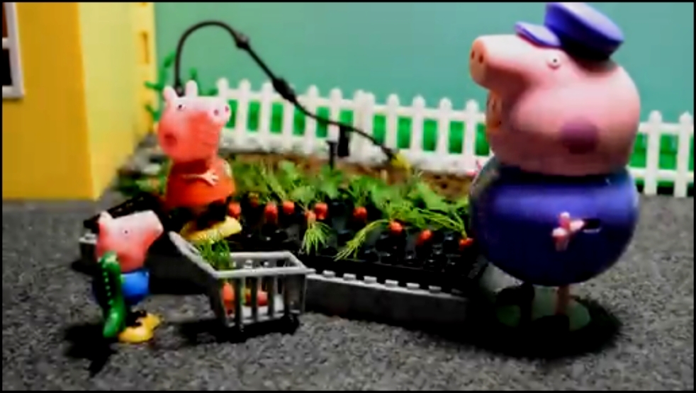Свинка Пеппа садит Морковку новый мультик с игрушками - обзор на русском Peppa Pig 