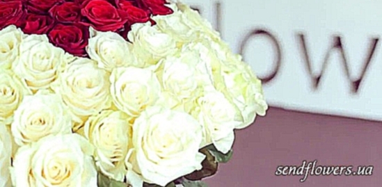 Шикарный подарок на 14 февраля! Букет Королевский - 101 красная и белая роза - букет для любимой! - видеоклип на песню