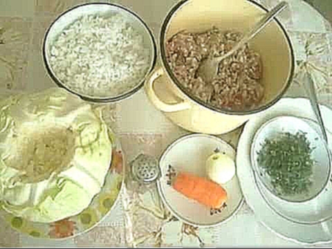 Готовим голубцы с фаршем и рисом. Нежные и сочные.Cooking stuffed cabbagerolls with  meat and rice. 