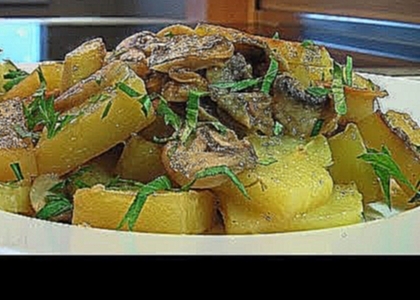 Картофель тушеный, со свежими грибами видео рецепт. Книга о вкусной и здоровой пище 