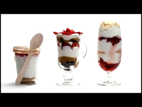 Три десерта без выпечки: трайфл, чизкейк и итонская смесь. Пошаговый видео рецепт. 