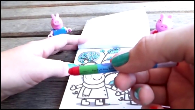 Развивающий мультфильм-раскраска со Свинкой Пеппой. Свинка Пеппа и Джордж идут гулять. Учим цвета - видеоклип на песню