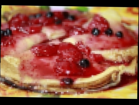 Видео рецепт - Блинчики жареные с ягодами 