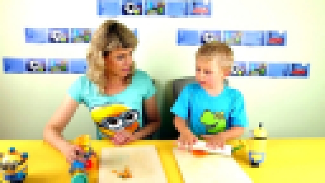 Видео для детей малыш Даник и мама играют с миньонами в Play Doh и Kinder Surprise - видеоклип на песню