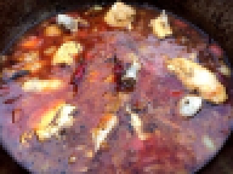 Борщ в казане на костре | Soup in cauldron on fire 