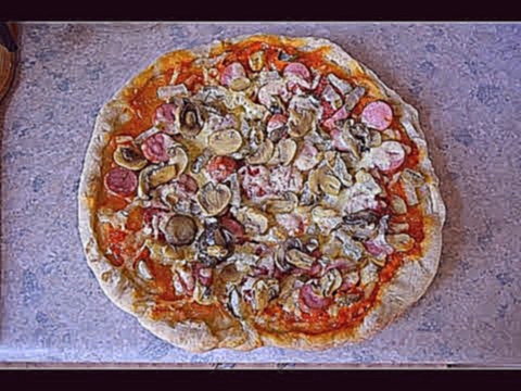 Домашняя пицца «Ассорти» на дрожжевом безопарном тесте 