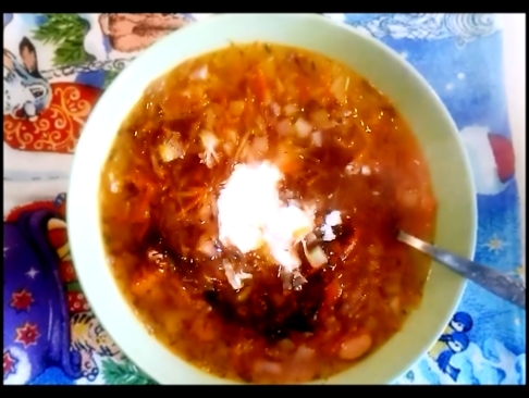 Суп фасолевый с кислой капустой 