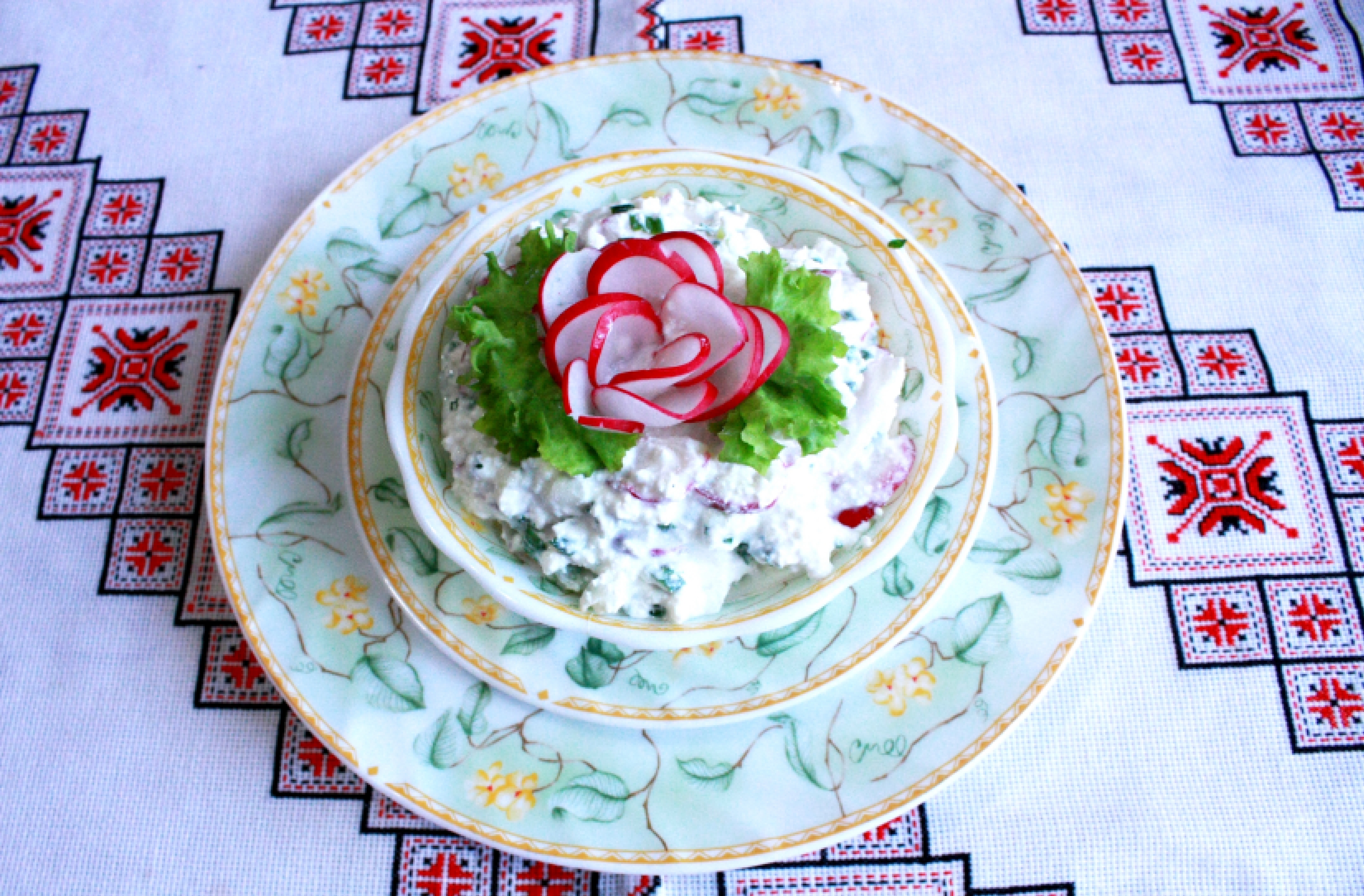 Вкусный салат из редиски,творога и сметаны просто и полезно Салат без майонеза вкусные салаты 