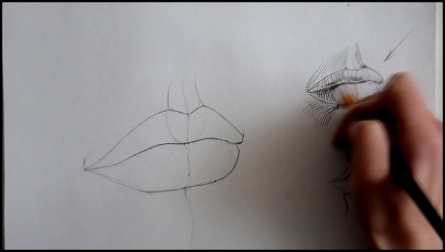 как нарисовать губы карандашом поэтапно 