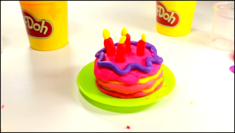 Лепим Праздничный торт из пластилина Play Doh!Игры для девочек!Развивающий мультик! - видеоклип на песню