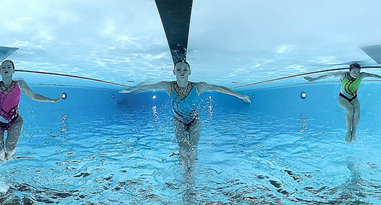 360° Синхронное плавание в легендарном бассейне Парижа подводная съемка 