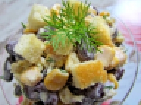 Рецепты салатов  Салат с кукурузой и сухариками 