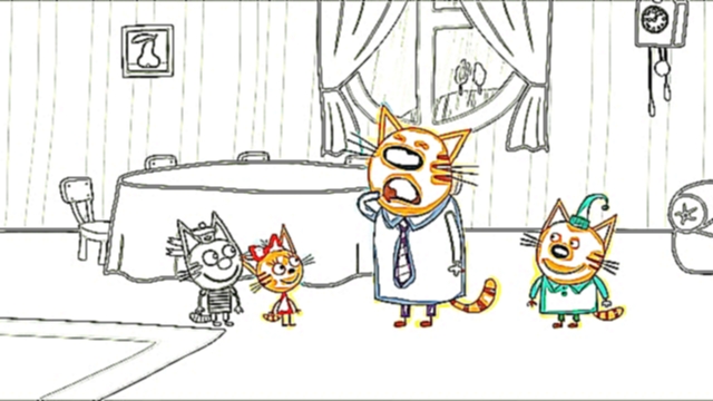 Три кота раскраска серия 61 Прятки - Новые серии мультики для детей Карамелька рисование 2017 - видеоклип на песню