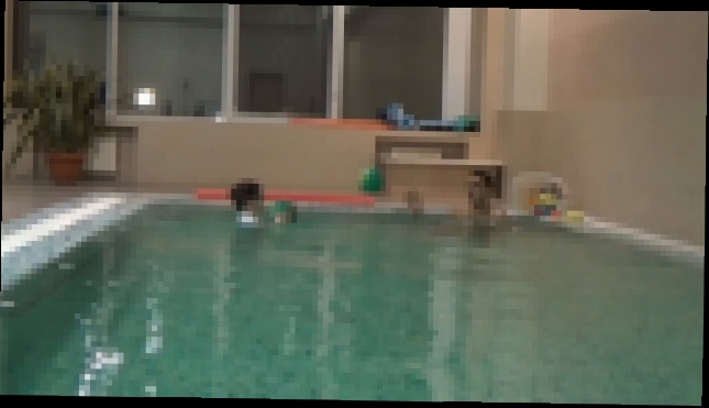 Плаванье тренировка Макс с тренером Игорем в бассейне учится плавать играет в мя - видеоклип на песню