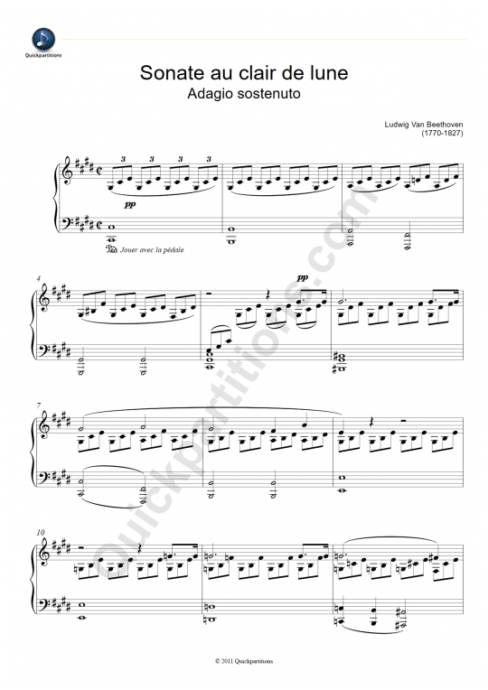 Ludwig van Beethoven Piano Sonata No. 14 in C-sharp Minor, Op. 27, No. 2 